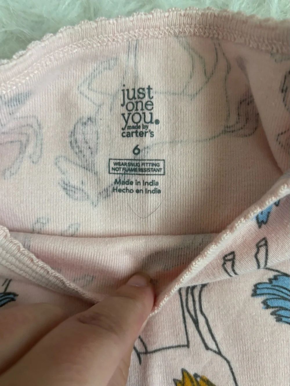 Carter's Girls Light Pink Whimsical Colorful Unicorn AOP Pajama Set